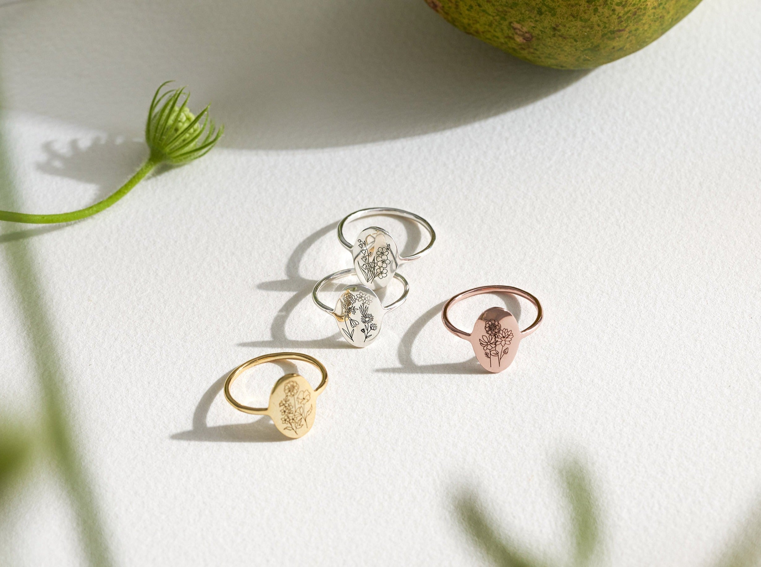 Multiple Birth Flower Oval Ring-Jewelry > Rings > Statement Rings-EcoPhilia