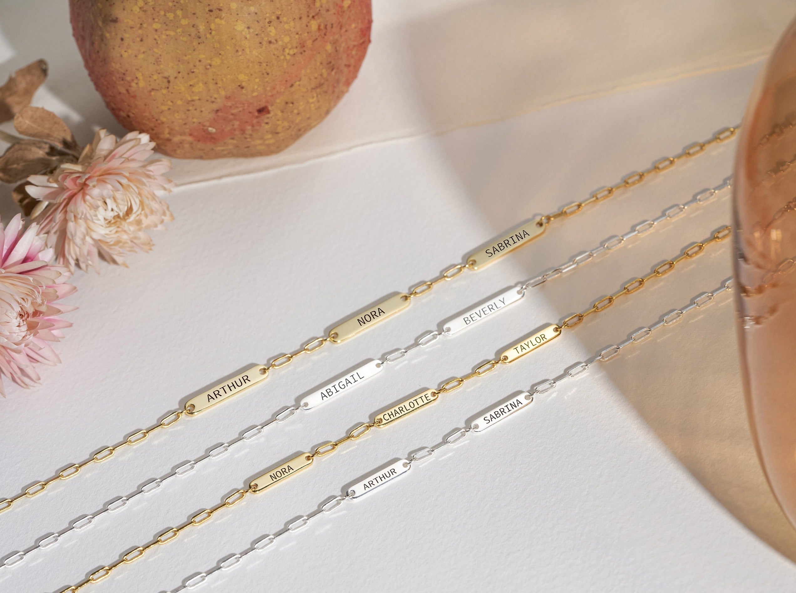 Multiple Name Bar Necklace-Jewelry > Necklaces > Monogram & Name Necklaces-EcoPhilia