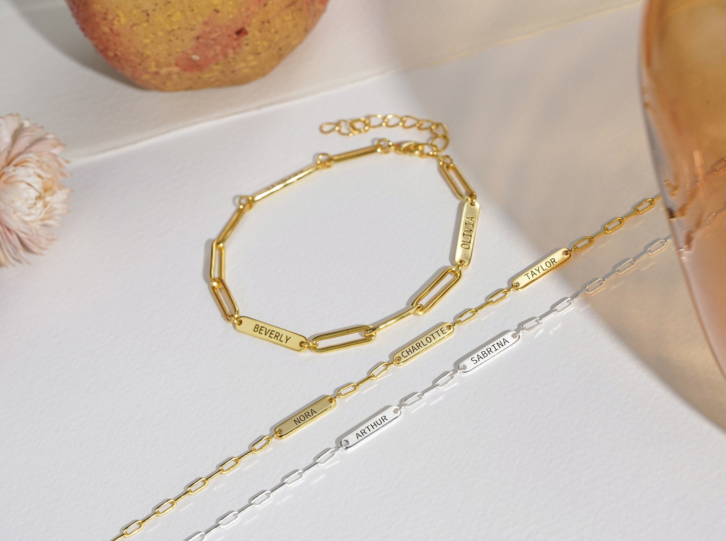 Multiple Name Bar Necklace-Jewelry > Necklaces > Monogram & Name Necklaces-EcoPhilia