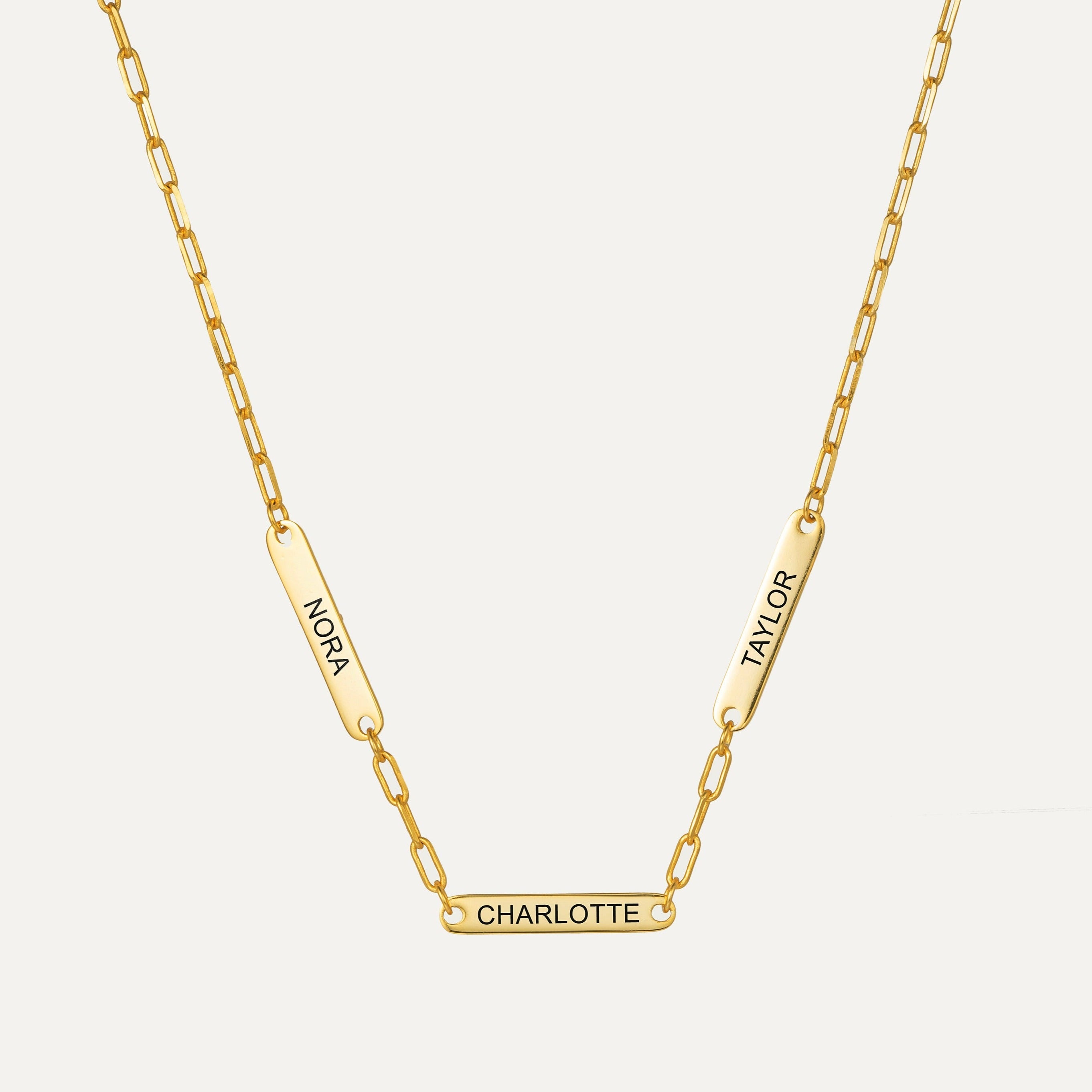 Multiple Name Bar Necklace-Jewelry > Necklaces > Monogram & Name Necklaces-EcoPhilia