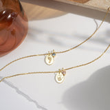 Newborn Footprint Oval Necklace-Jewelry > Necklaces > Charm Necklaces-EcoPhilia