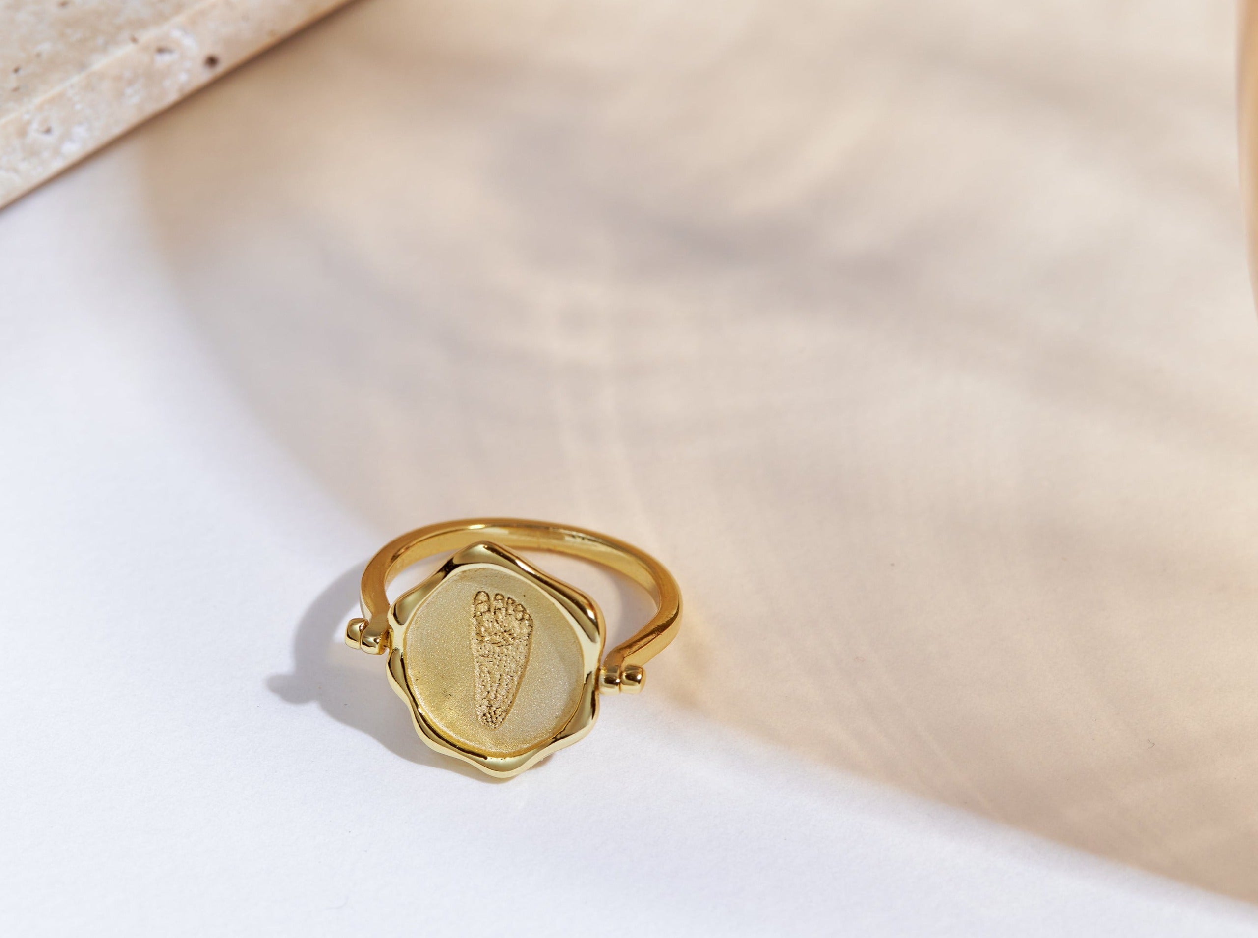 Newborn Seal Wax Spinner Ring-Jewelry > Rings > Statement Rings-EcoPhilia