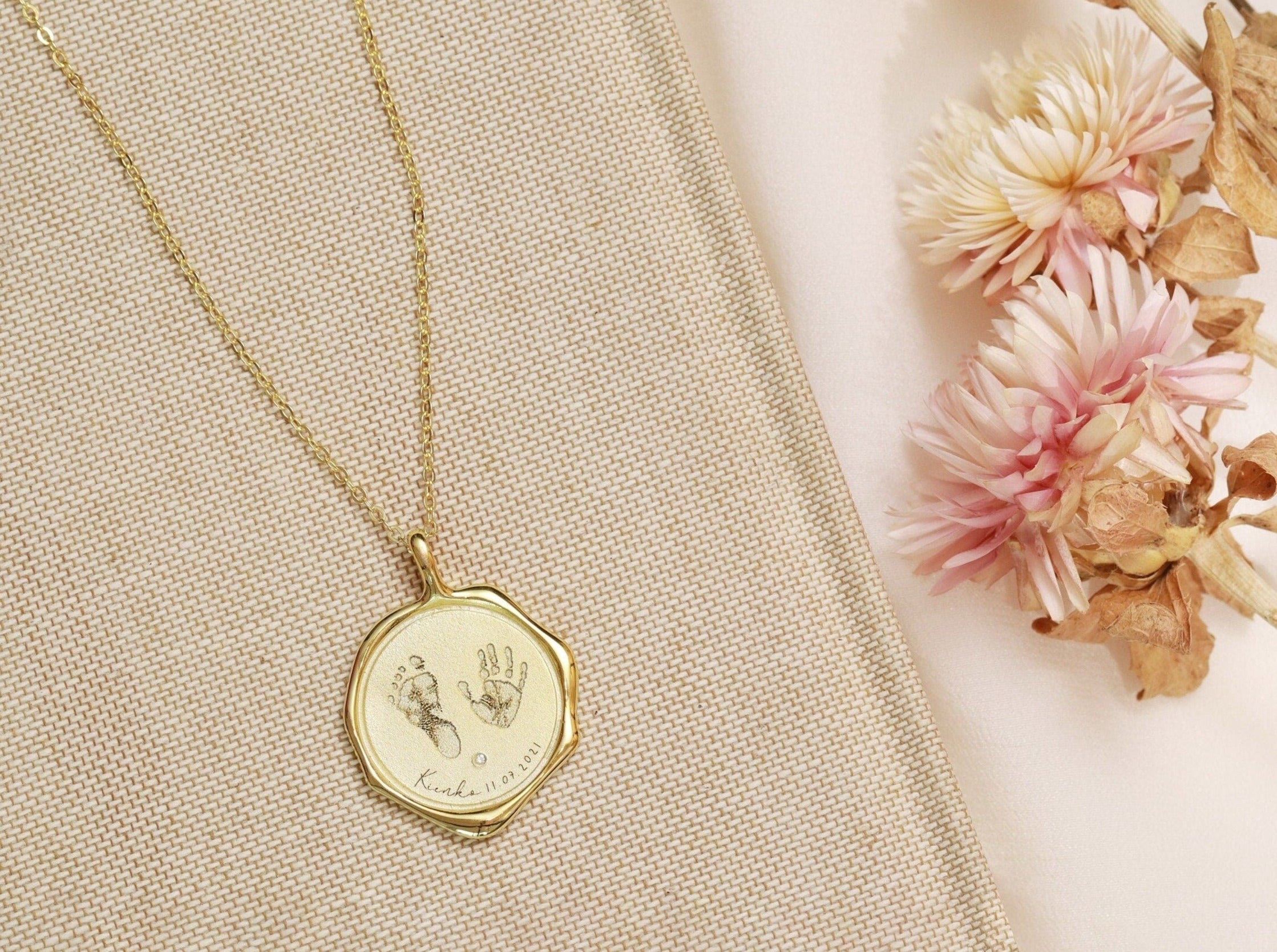 Newborn Wax Seal Necklace-Jewelry > Necklaces > Pendant Necklaces-EcoPhilia