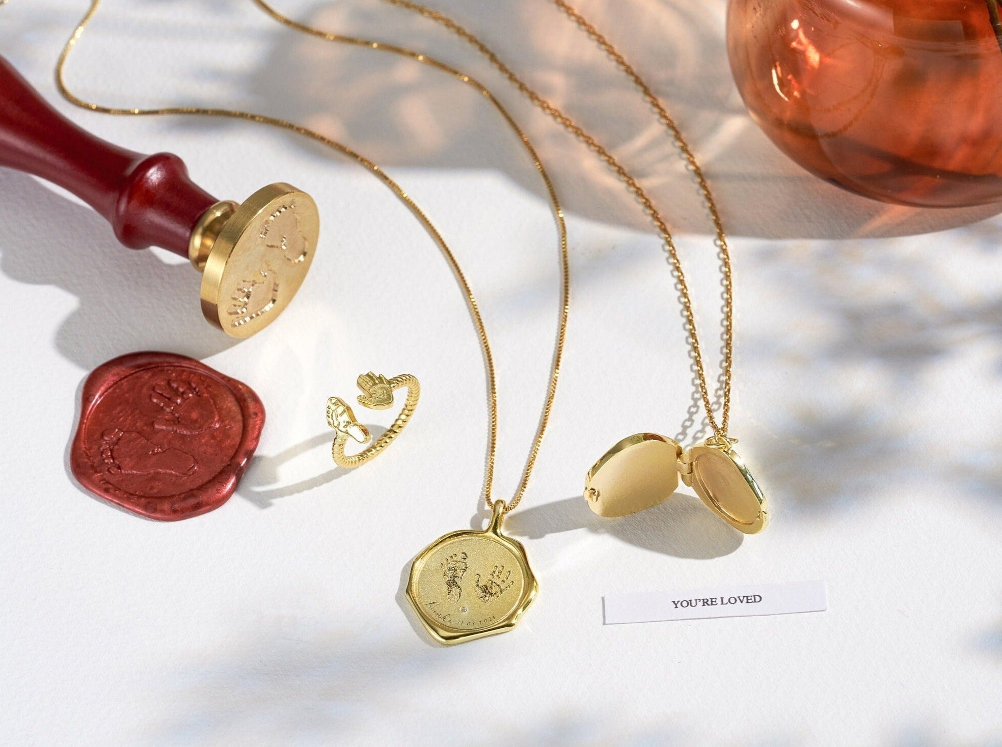 Newborn Wax Seal Necklace-Jewelry > Necklaces > Pendant Necklaces-EcoPhilia