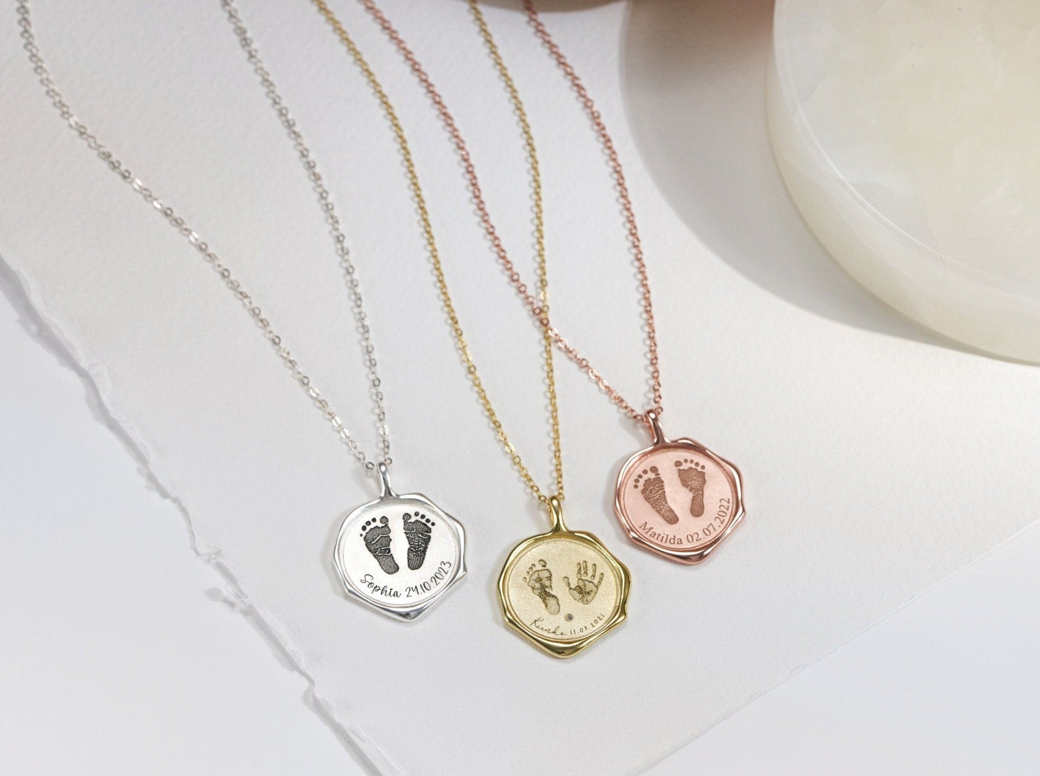 Newborn Wax Seal Necklace-Jewelry > Necklaces > Pendant Necklaces-EcoPhilia