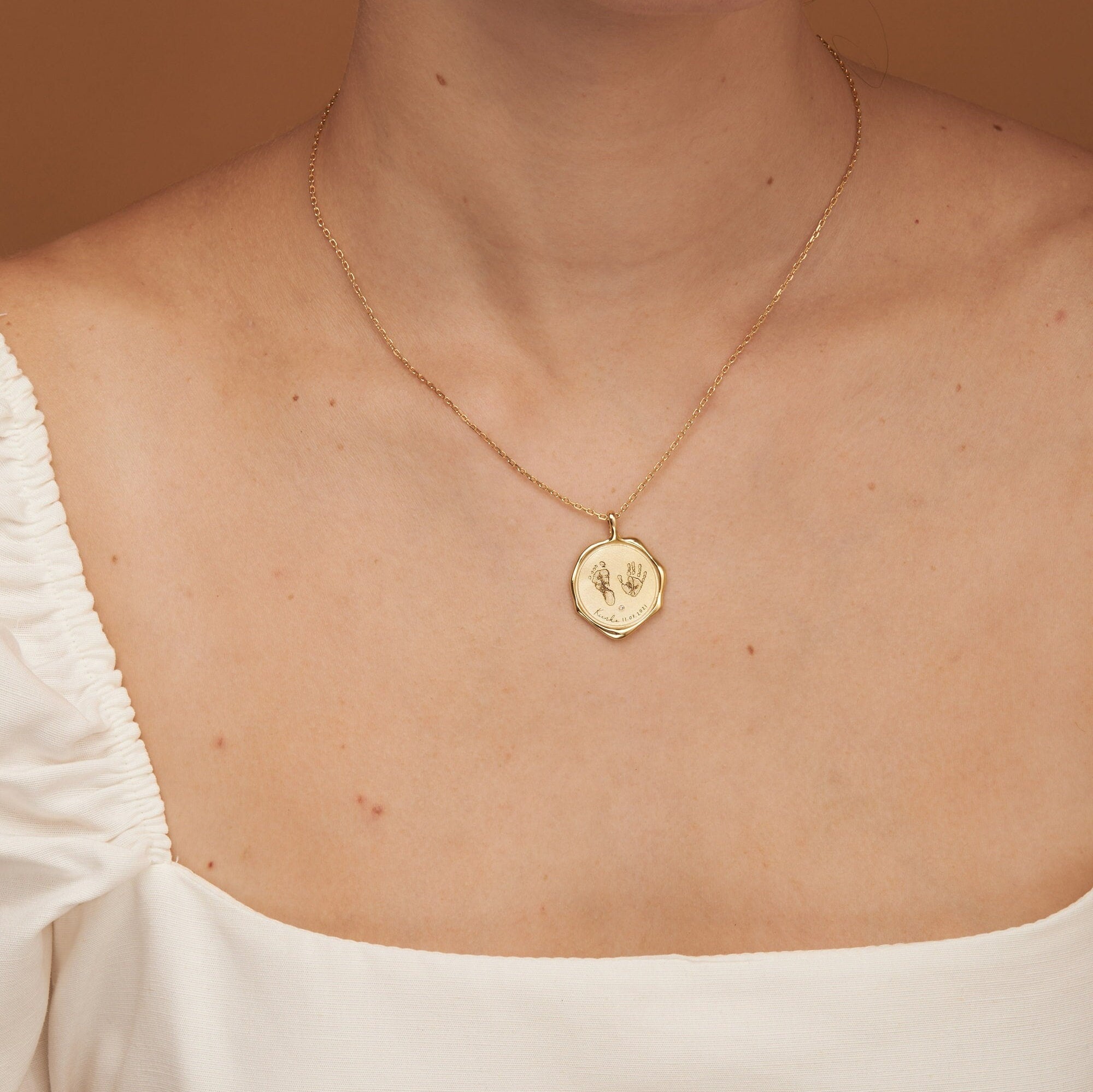 Newborn Wax Seal Necklace-Jewelry > Necklaces > Pendant Necklaces-EcoPhilia