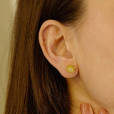 November Chrysanthemums Birth Flower Earring-chrysanthemum earring-EcoPhilia