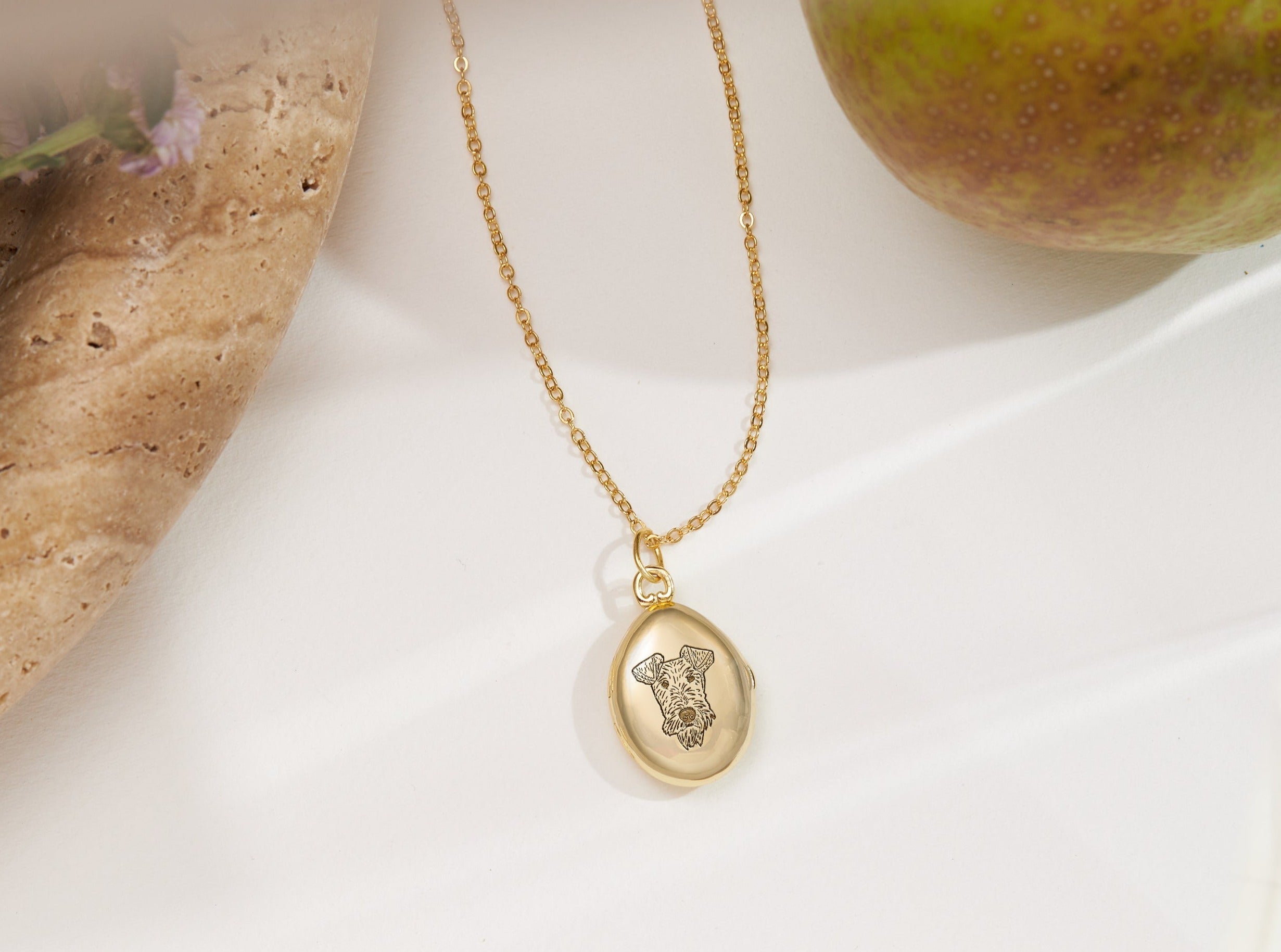 Oval Pet Photo Locket Necklace-Jewelry > Necklaces > Pendant Necklaces-EcoPhilia