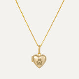 Personalized Heart Pet Paw Locket Necklace