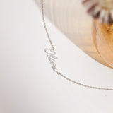 Pavé Handwriting Necklace-Jewelry > Necklaces > Monogram & Name Necklaces-EcoPhilia