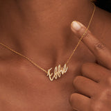 Pavé Handwriting Necklace-Pavé Handwriting Necklace-EcoPhilia