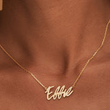 Pavé Handwriting Necklace-Pavé Handwriting Necklace-EcoPhilia