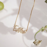 Pavé Handwriting Necklace-Pavé Handwriting Necklace-EcoPhilia