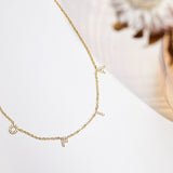 Pavé Letter Name Necklace-Jewelry > Necklaces > Monogram & Name Necklaces-EcoPhilia