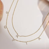 Pavé Letter Name Necklace-Jewelry > Necklaces > Monogram & Name Necklaces-EcoPhilia