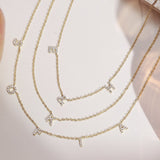 Pavé Letter Name Necklace-Jewelry > Necklaces > Monogram & Name Necklaces-EcoPhilia