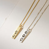 Paw Print Bar Necklace-Jewelry > Necklaces > Pendant Necklaces-EcoPhilia