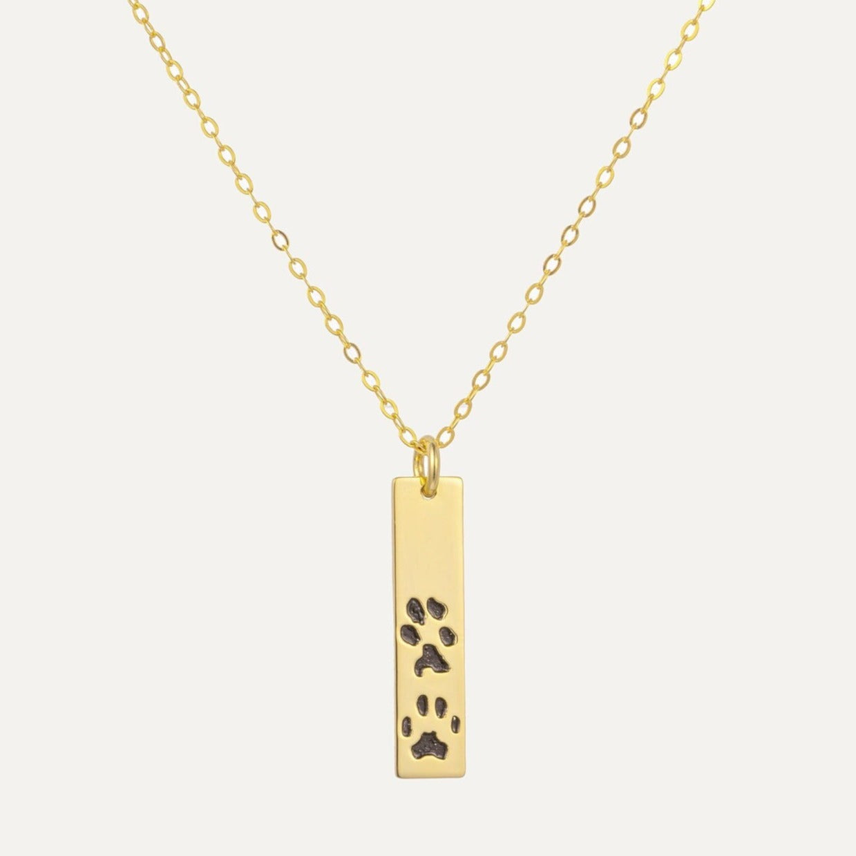 Paw Print Bar Necklace-Jewelry > Necklaces > Pendant Necklaces-EcoPhilia