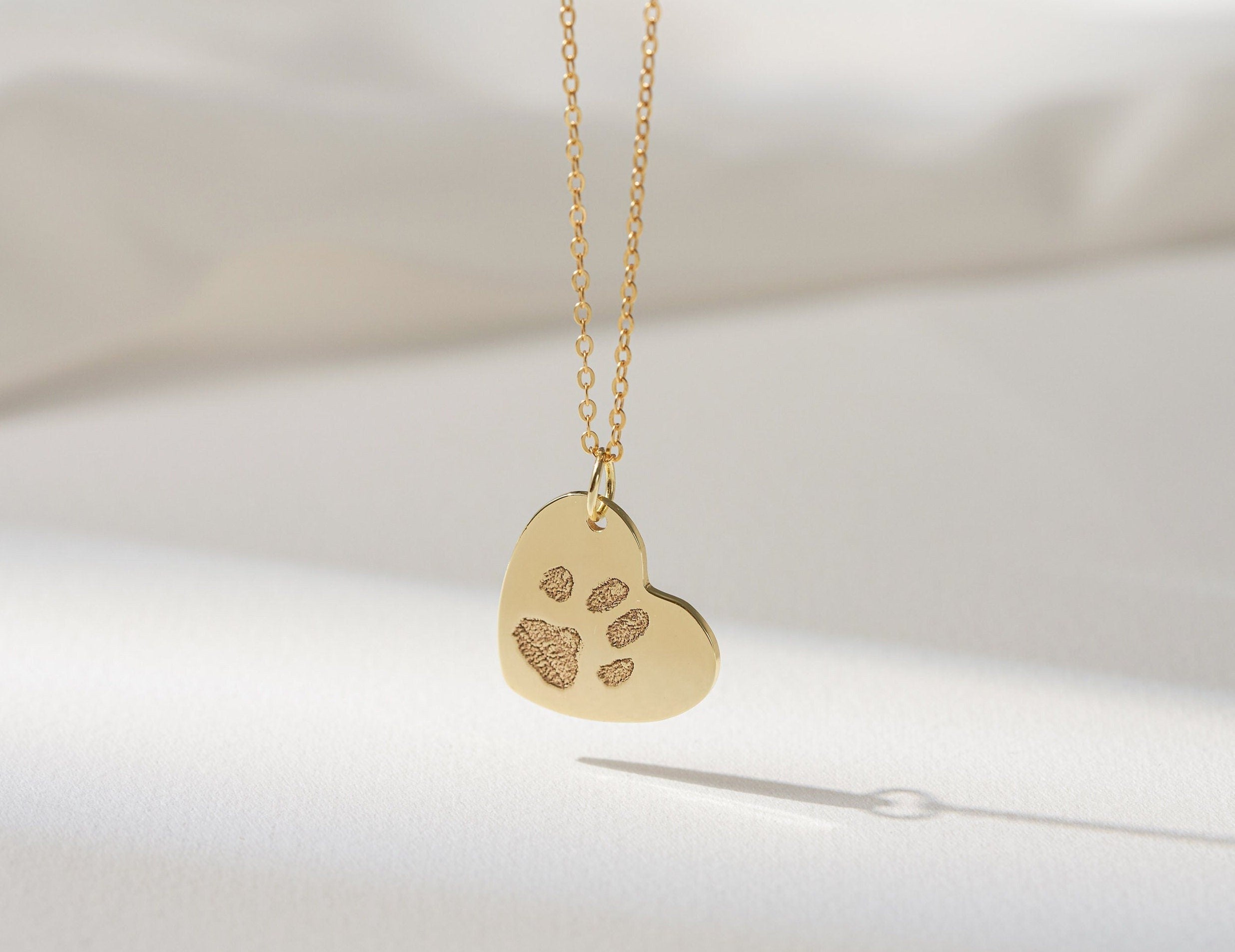 Paw Print Heart Necklace-Jewelry > Necklaces > Pendant Necklaces-EcoPhilia