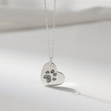 Paw Print Heart Necklace-Jewelry > Necklaces > Pendant Necklaces-EcoPhilia