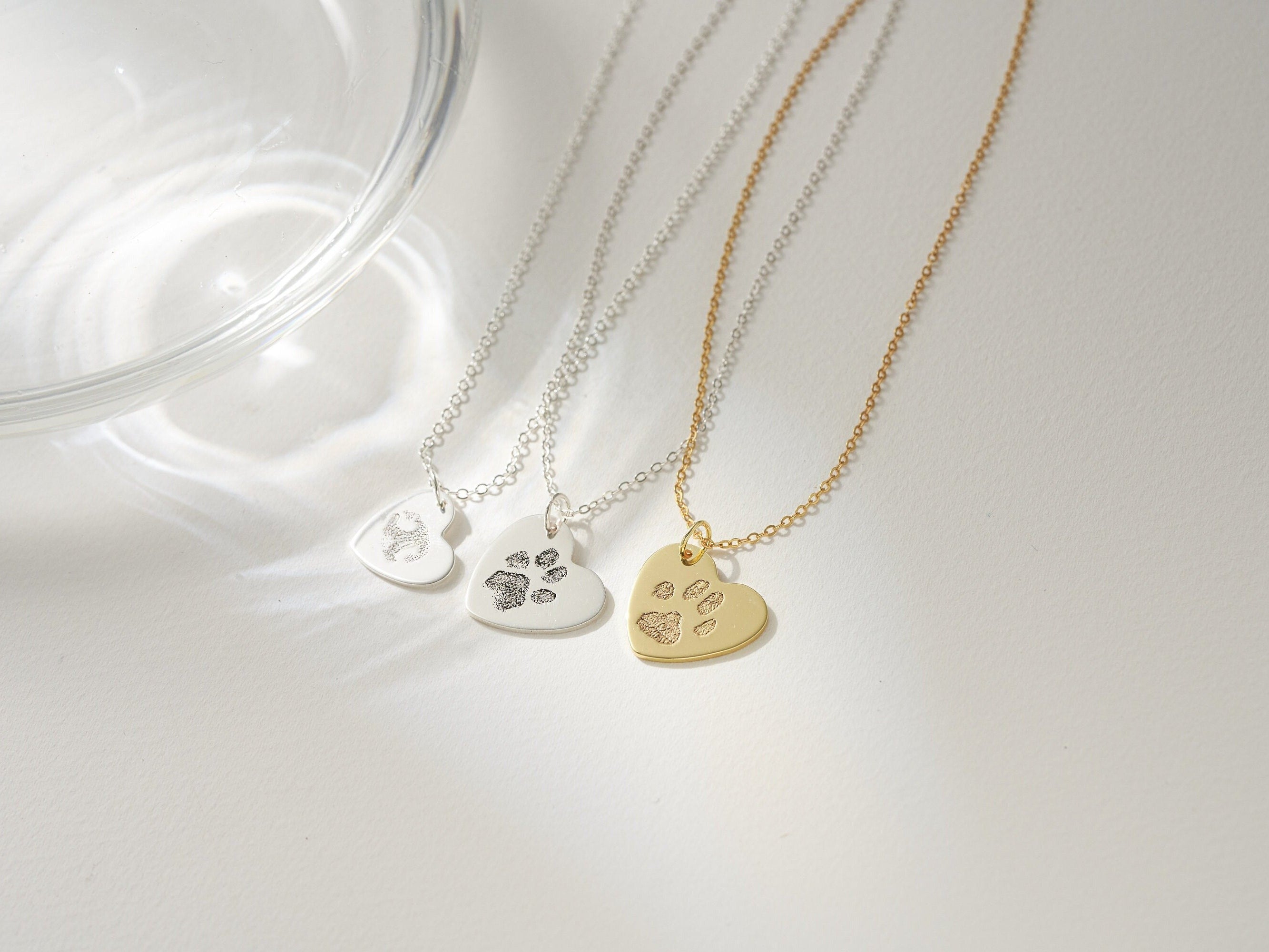 Paw Print Heart Necklace-Jewelry > Necklaces > Pendant Necklaces-EcoPhilia