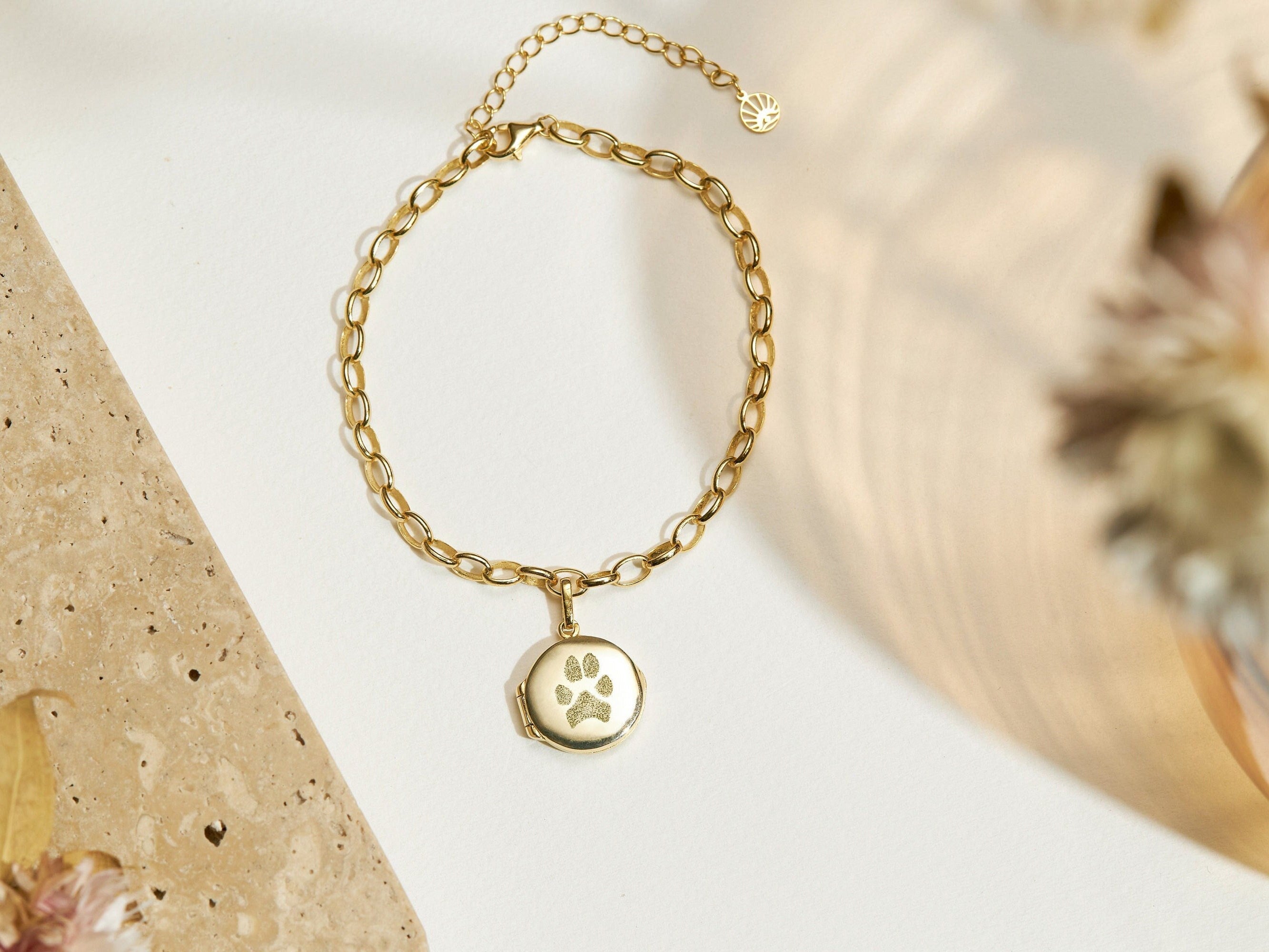 Paw Print Locket Bracelet-Jewelry > Bracelets > Chain & Link Bracelets-EcoPhilia