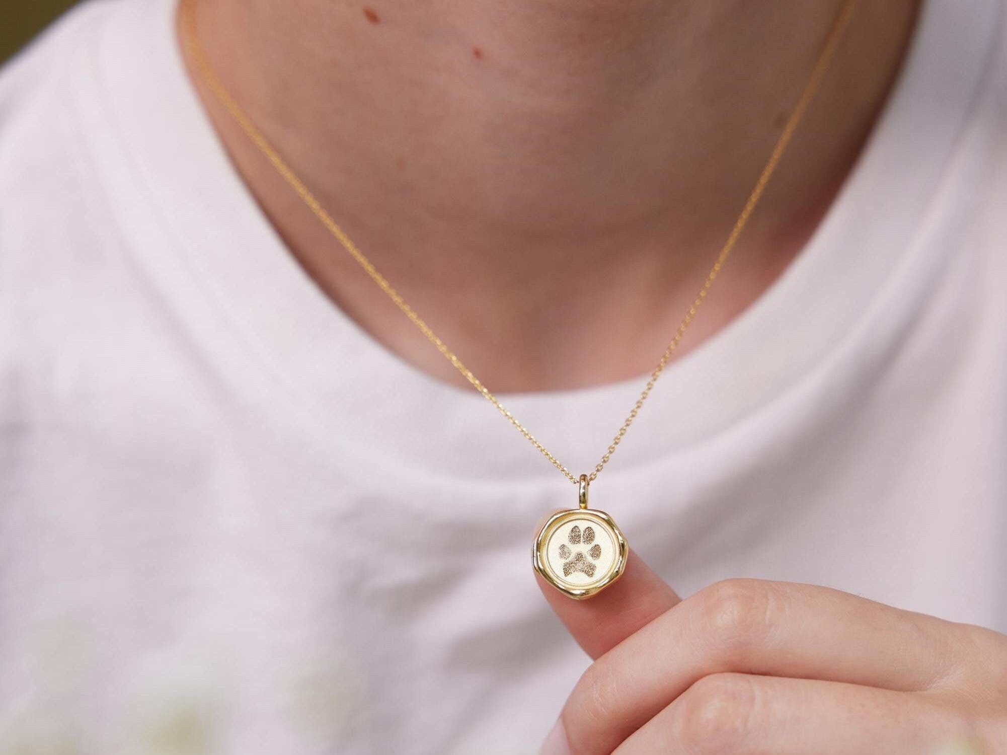 Paw Print Locket Necklace-Paw Print Locket Necklace-EcoPhilia