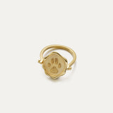 Paw Print Seal Wax Spinner Ring-Jewelry > Rings > Statement Rings-EcoPhilia