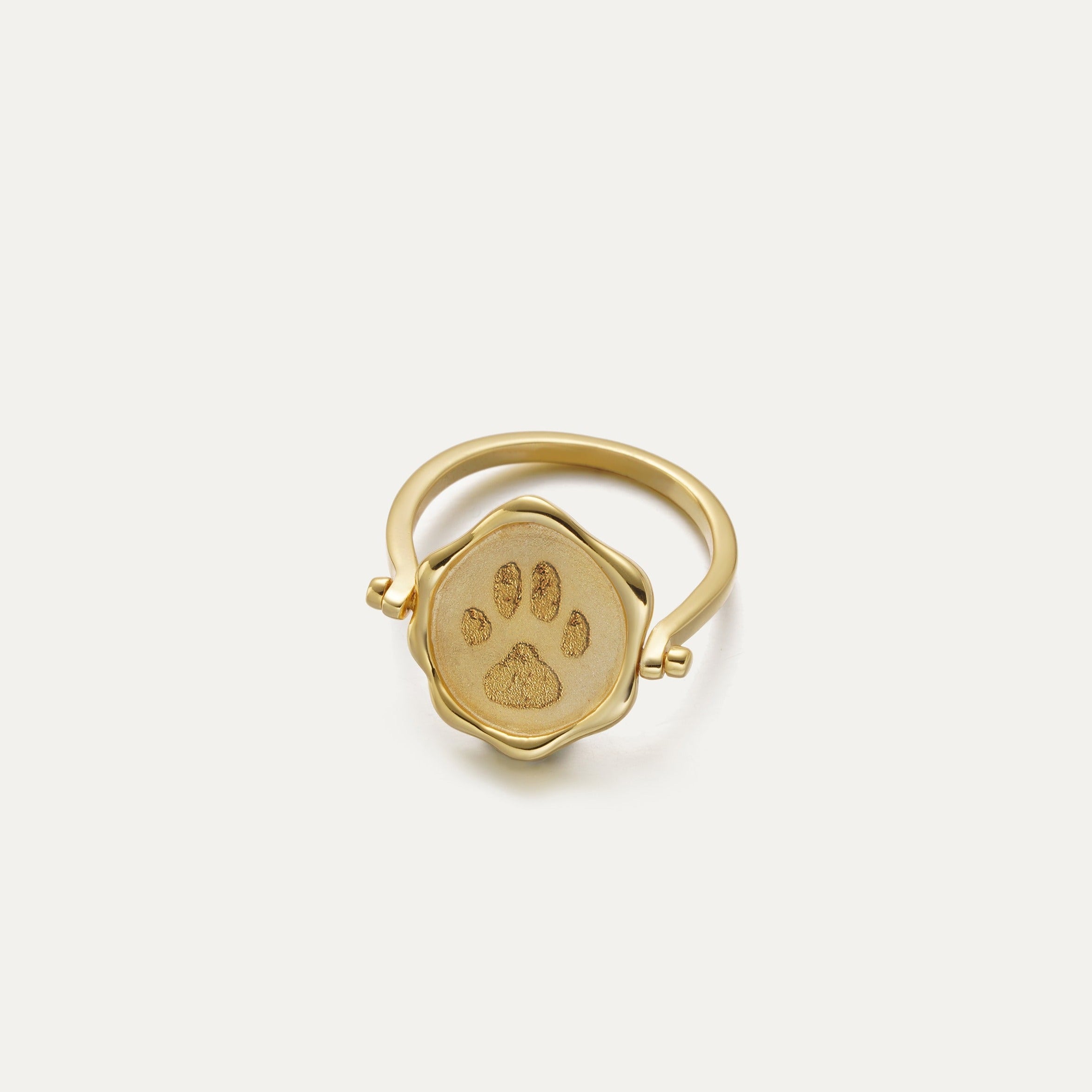 Paw Print Seal Wax Spinner Ring-Jewelry > Rings > Statement Rings-EcoPhilia