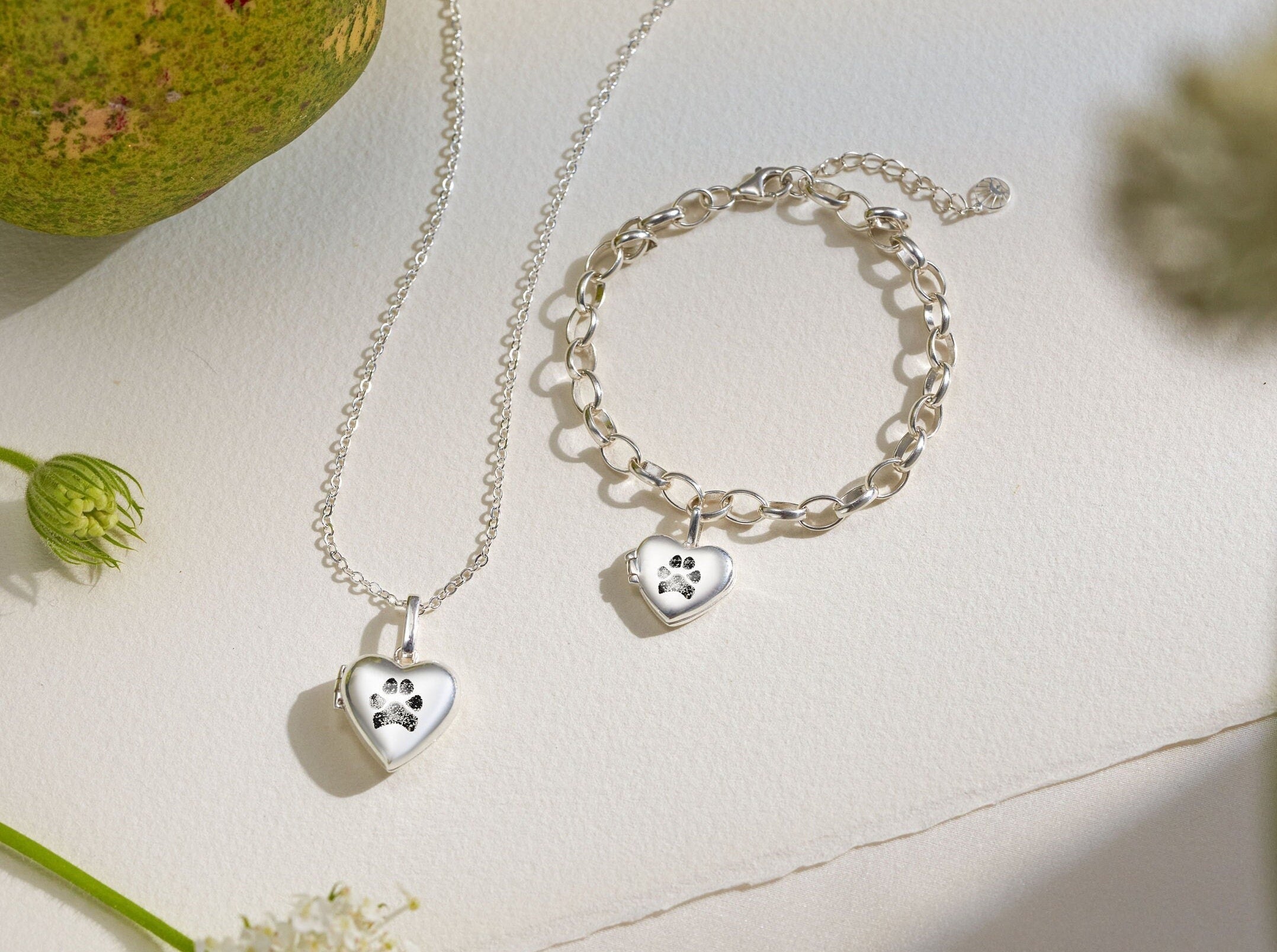 Personalized Heart Pet Paw Locket Necklace-Jewelry > Necklaces > Pendant Necklaces-EcoPhilia