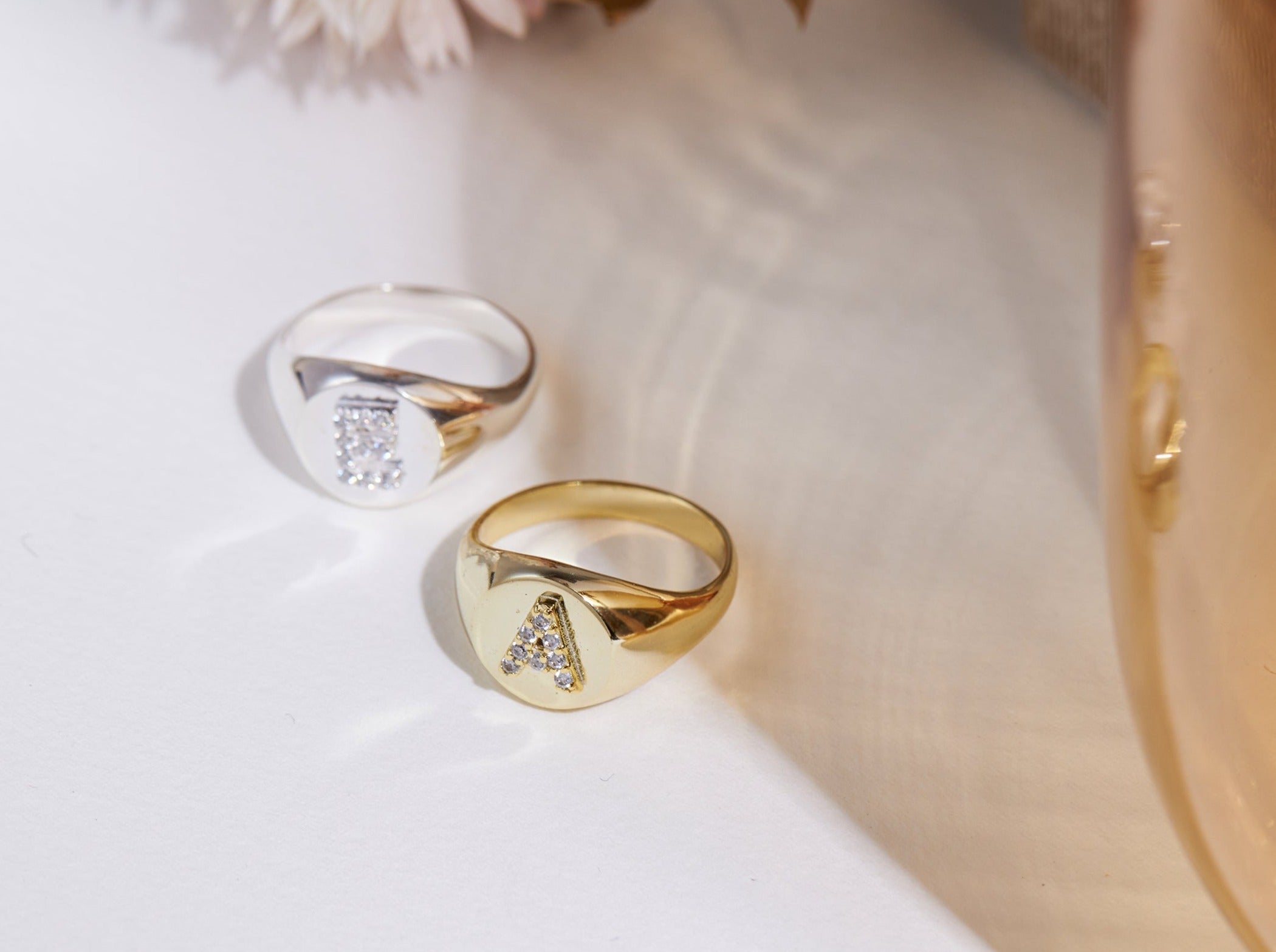 Personalized Initial Signet Ring-Jewelry > Rings > Statement Rings-EcoPhilia