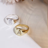 Personalized Initial Signet Ring-Jewelry > Rings > Statement Rings-EcoPhilia