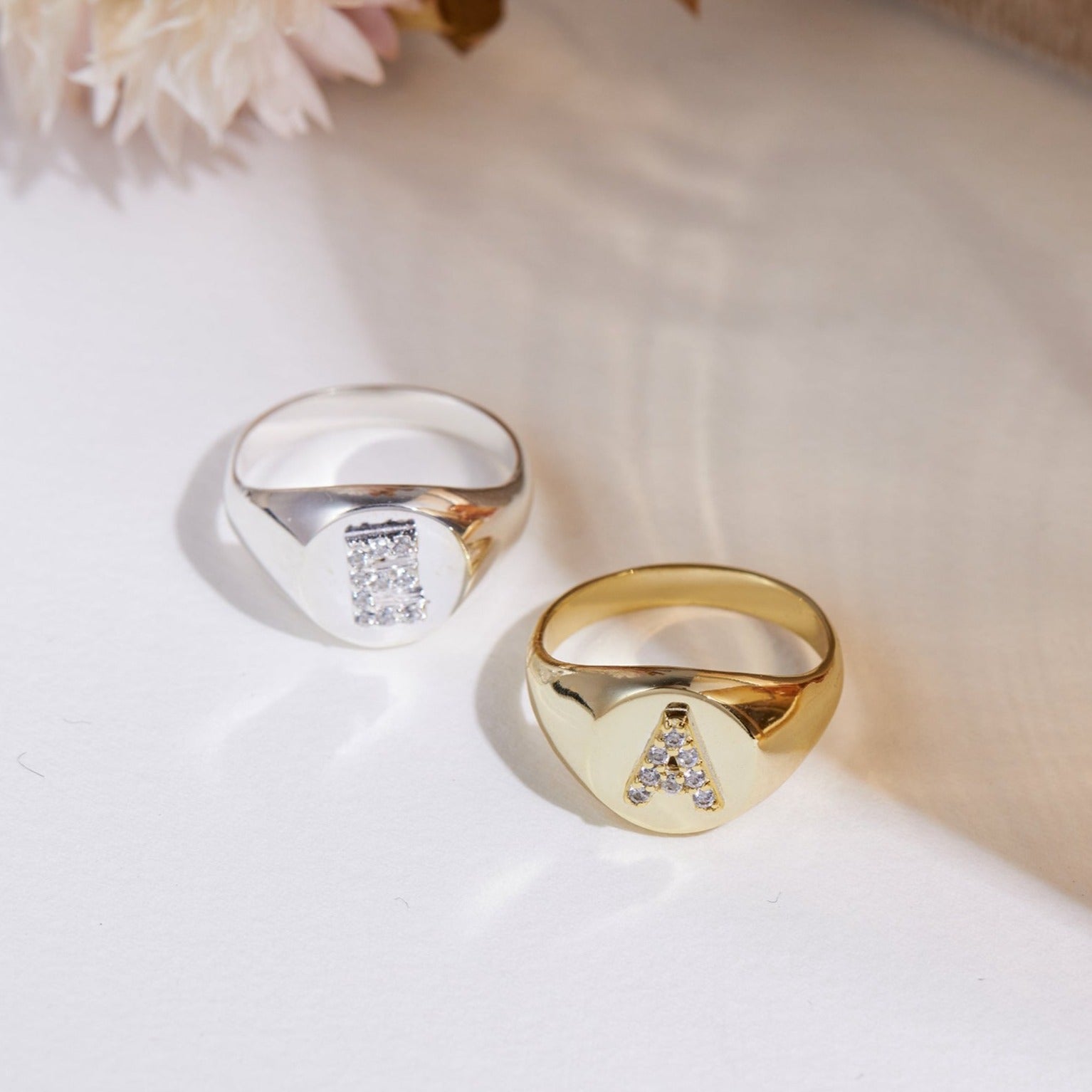 Personalized Initial Signet Ring-Jewelry > Rings > Statement Rings-EcoPhilia