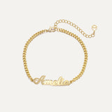 Personalized Name Bracelet in Curb Chain-Jewelry > Bracelets > Chain & Link Bracelets-EcoPhilia