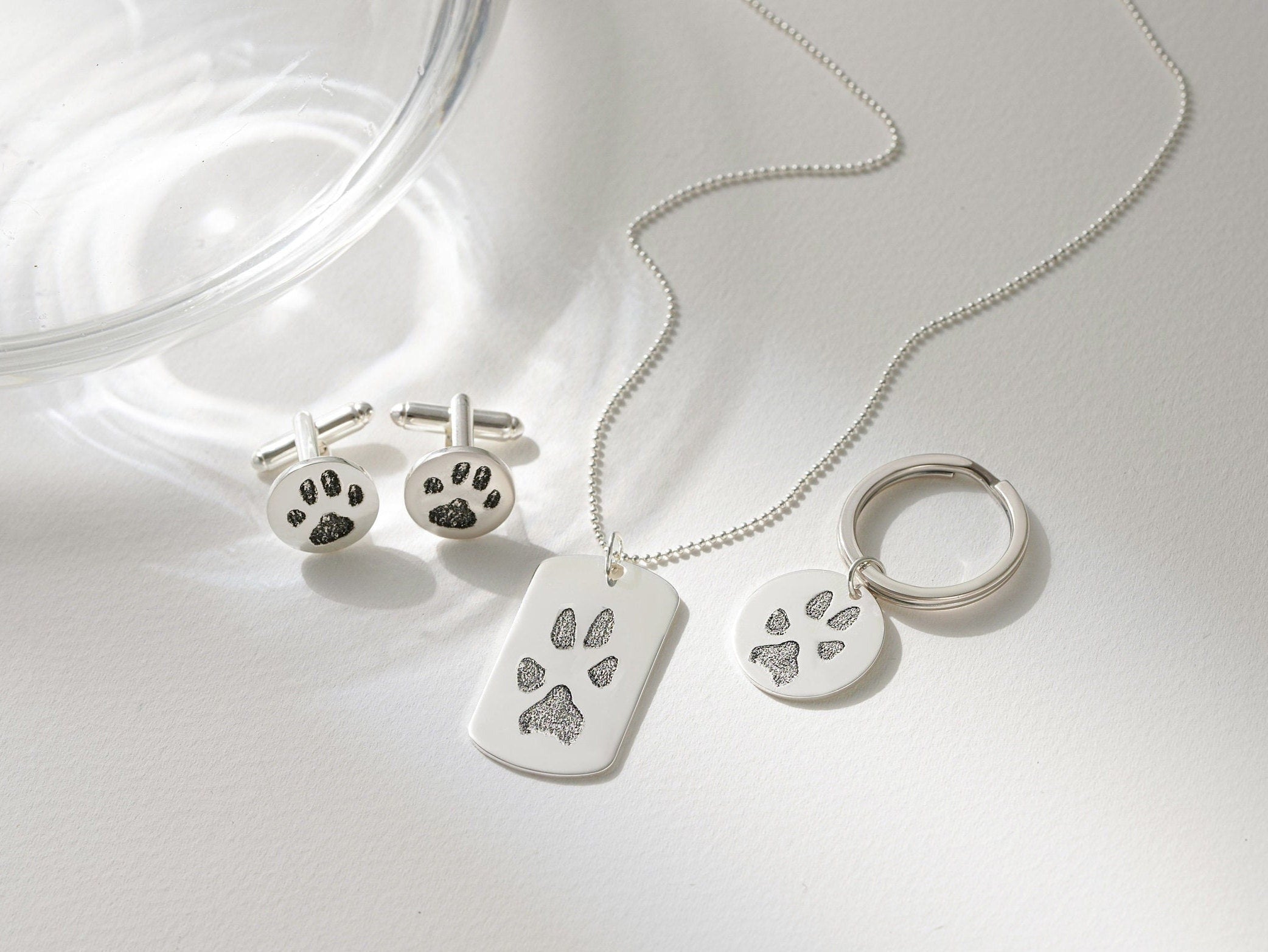 Personalized Paw Print Pet Portrait Cufflinks-Accessories > Suit & Tie Accessories > Cuff Links & Tie Clips > Cuff Links-EcoPhilia