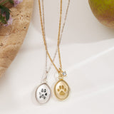 Pet Paw Photo Locket Necklace-Jewelry > Necklaces > Pendant Necklaces-EcoPhilia