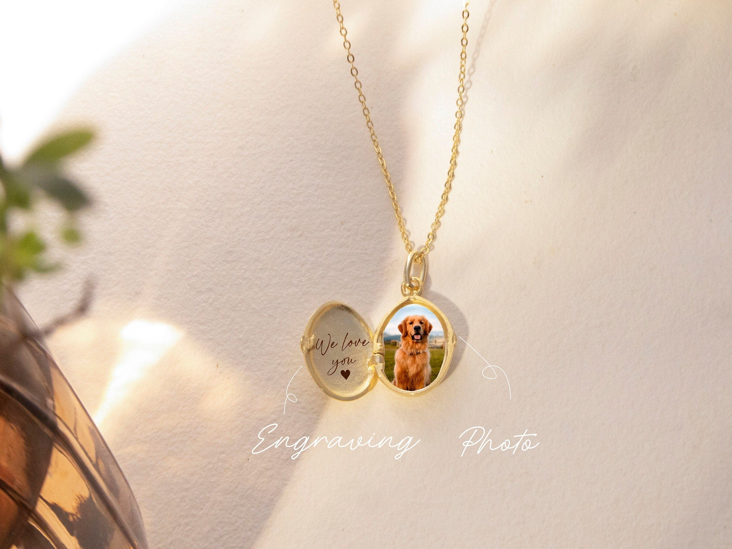 Pet Paw Photo Locket Necklace-Jewelry > Necklaces > Pendant Necklaces-EcoPhilia