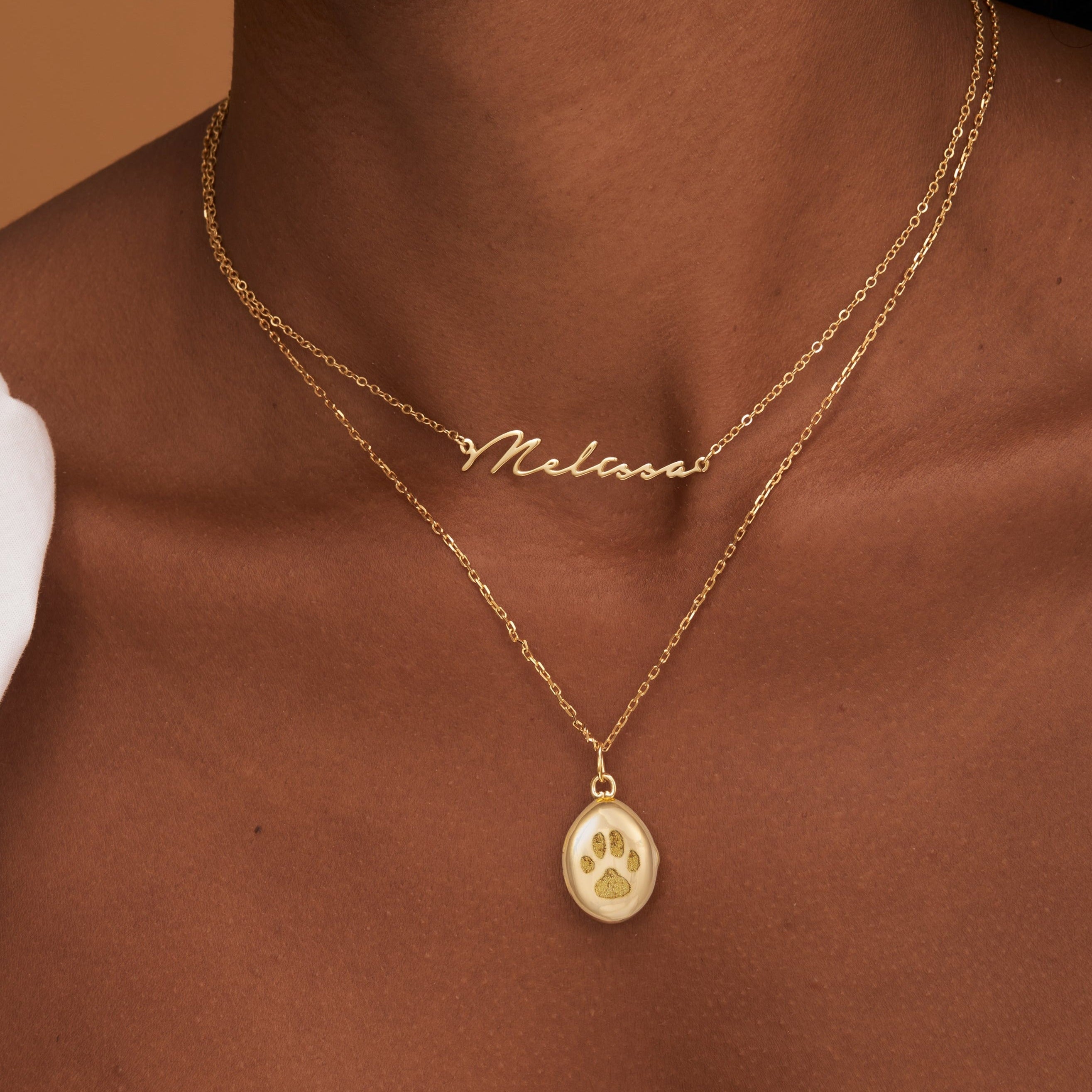 Pet Paw Photo Locket Necklace-Jewelry > Necklaces > Pendant Necklaces-EcoPhilia