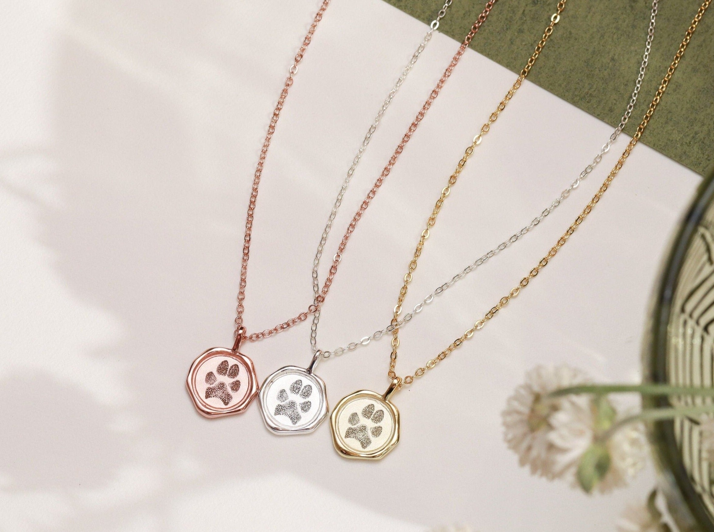 Pet Paw Print Seal Wax Necklace-Jewelry > Necklaces > Pendant Necklaces-EcoPhilia