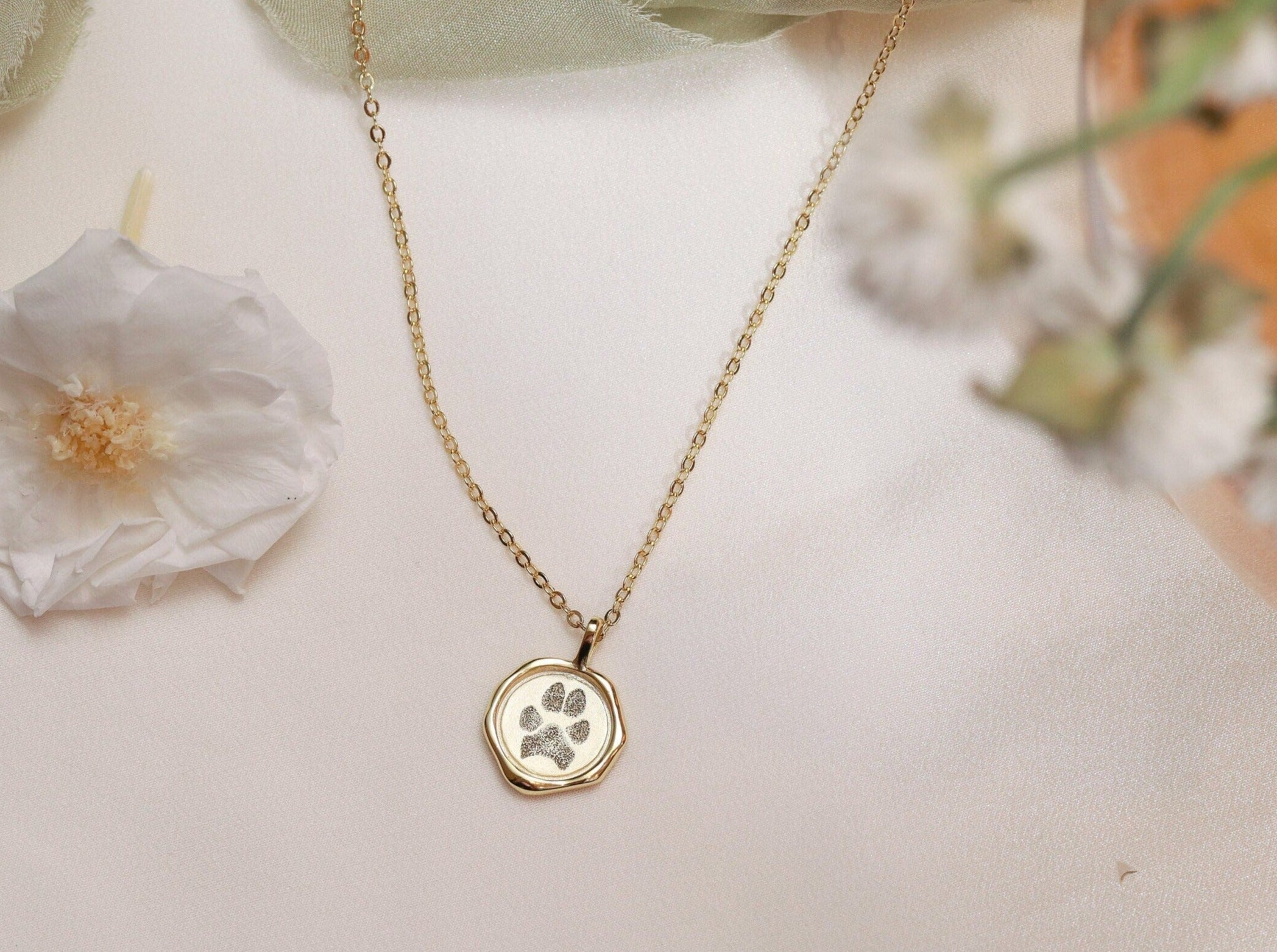 Pet Paw Print Seal Wax Necklace-Jewelry > Necklaces > Pendant Necklaces-EcoPhilia