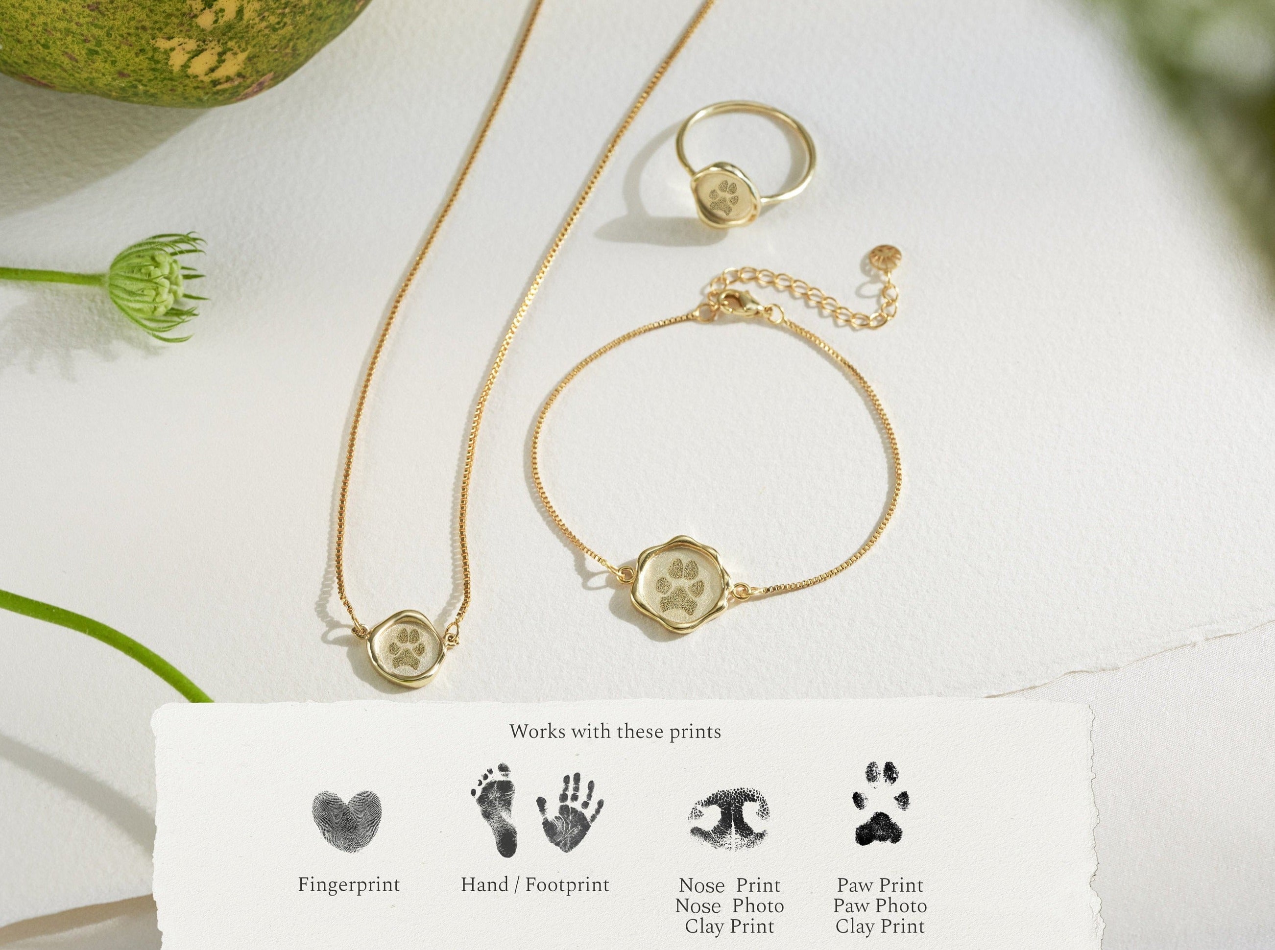 Pet Paw Seal Wax Necklace-Jewelry > Necklaces > Pendant Necklaces-EcoPhilia