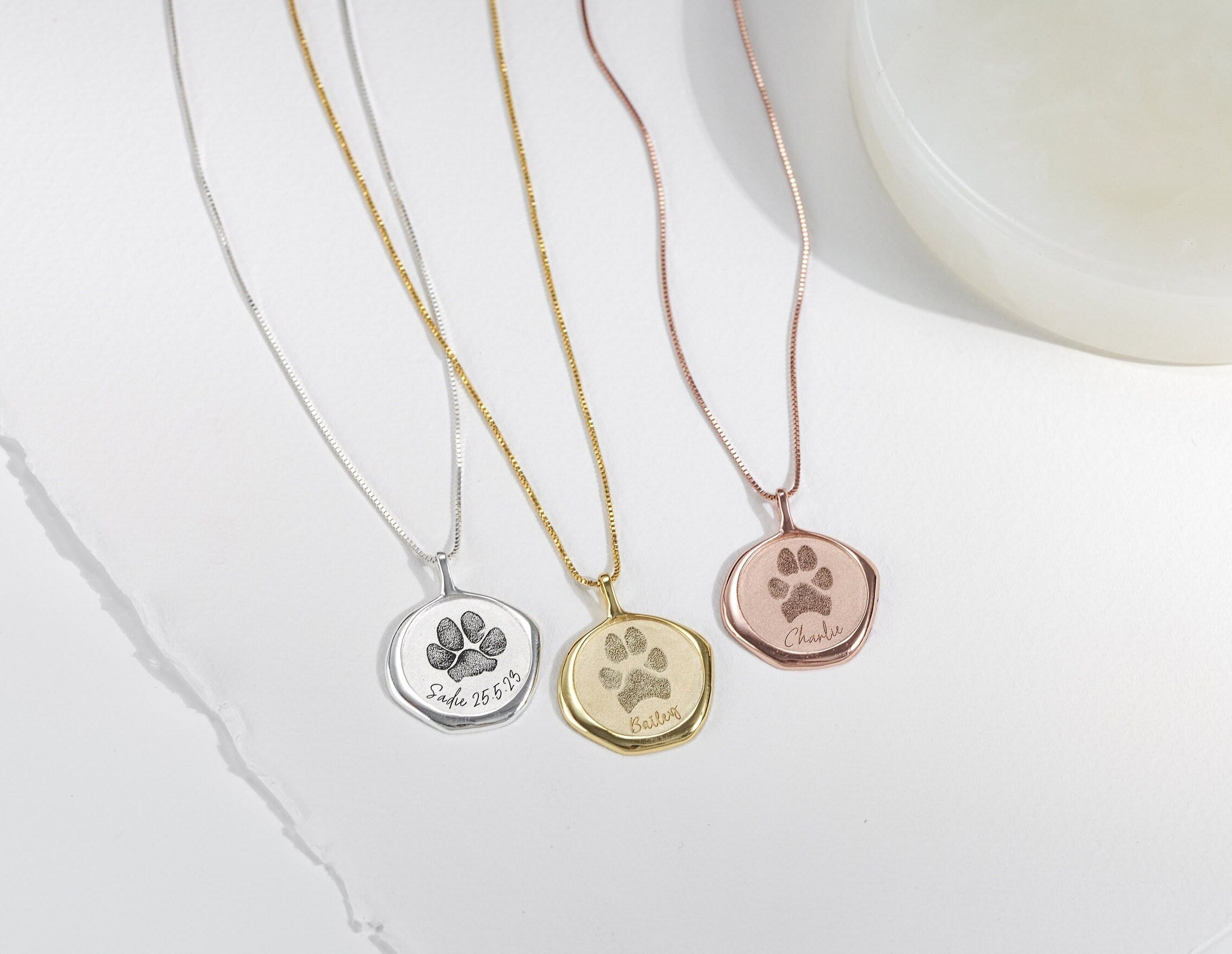 Seal Wax Paw Print Necklace-Jewelry > Necklaces > Pendant Necklaces-EcoPhilia