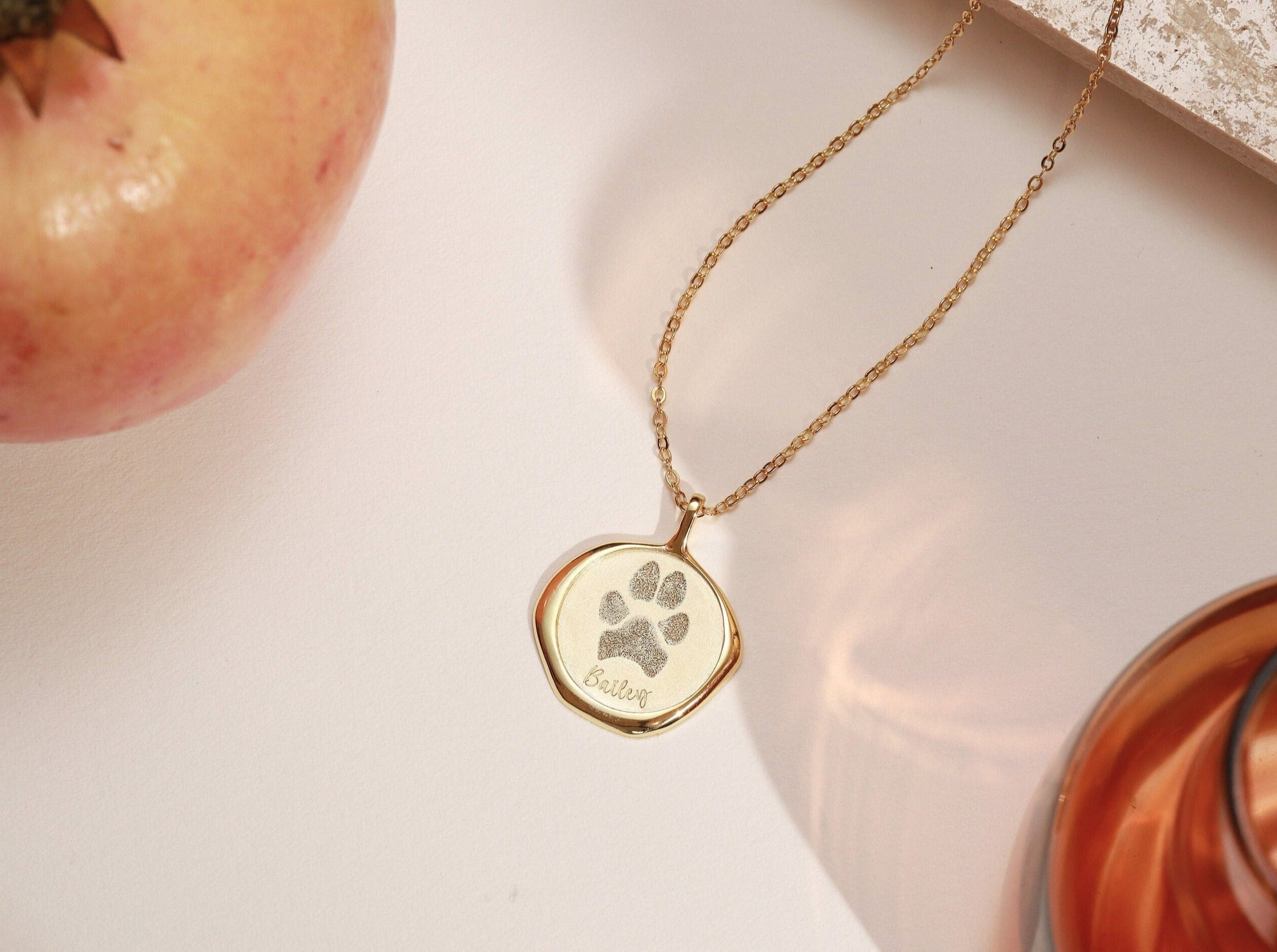 Seal Wax Paw Print Necklace-Jewelry > Necklaces > Pendant Necklaces-EcoPhilia