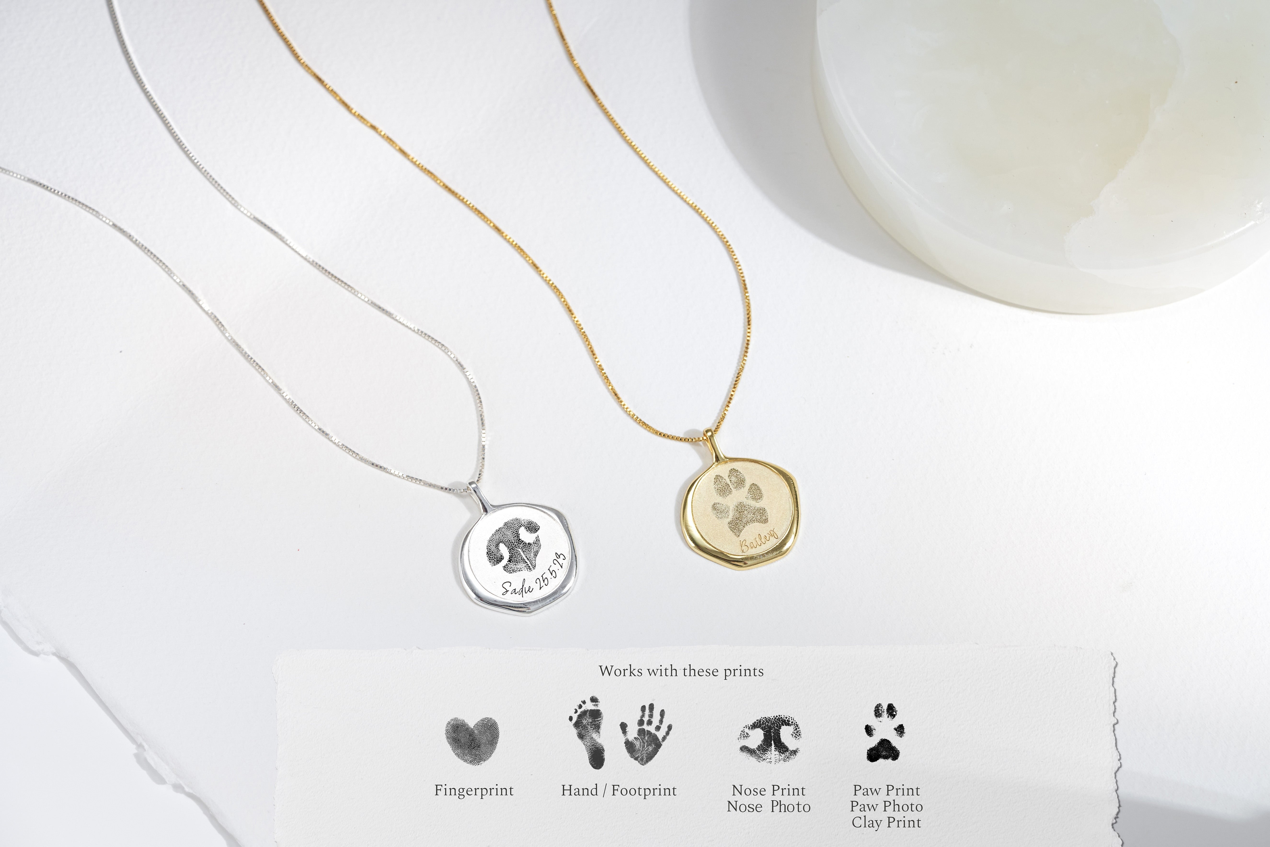 Seal Wax Paw Print Necklace-Jewelry > Necklaces > Pendant Necklaces-EcoPhilia