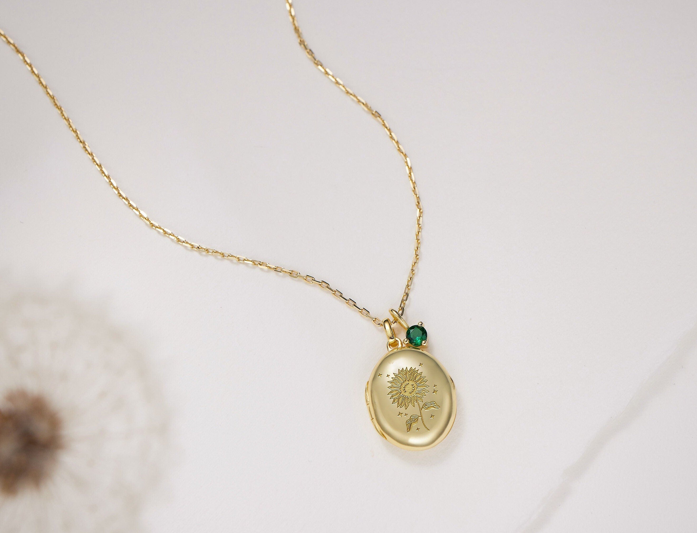 Sunflower Locket Necklace-Sunflower Locket Necklace-EcoPhilia