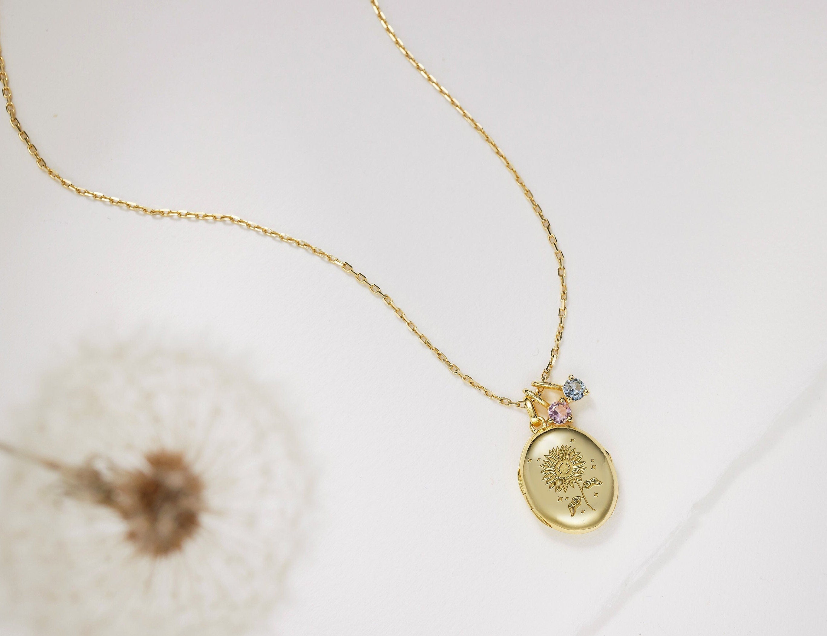 Sunflower Locket Necklace-Sunflower Locket Necklace-EcoPhilia