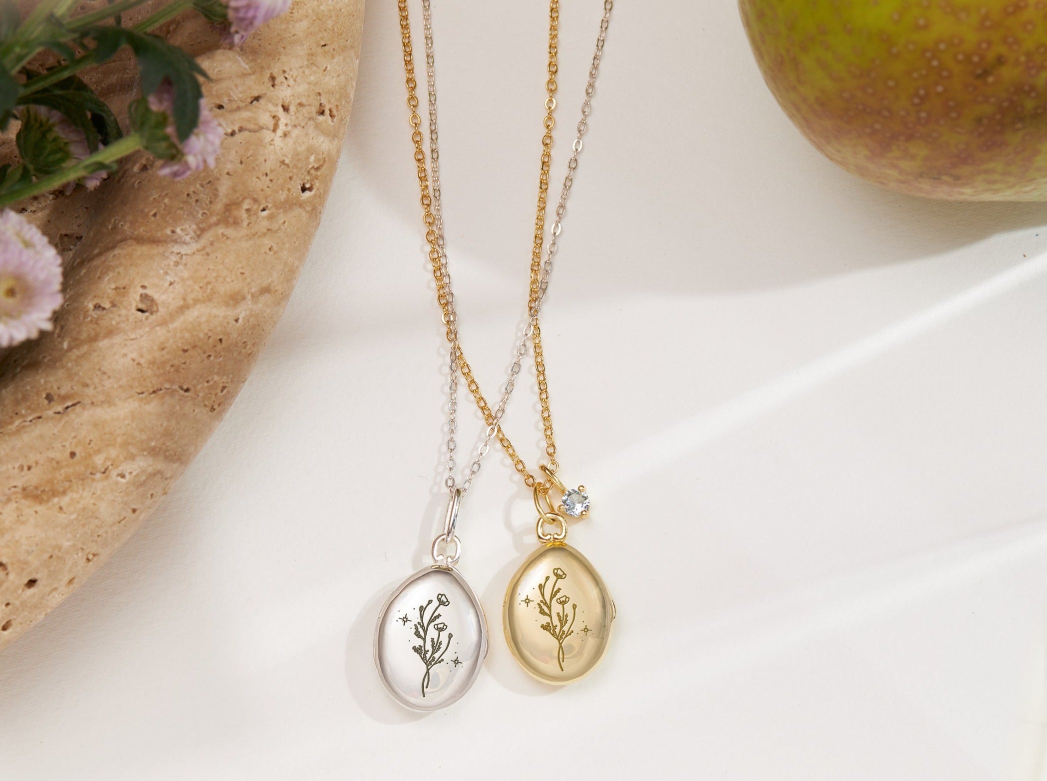 Wild Flowers Locket Necklace-Jewelry > Necklaces > Lockets-EcoPhilia