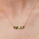 Custom 5 Birthstone Necklace - Family Birthstone Jewelry