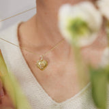 Pavé Sunburst Heart Locket Necklace – Personalized Photo Keepsake