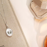 Footprint Oval Photo Locket Necklace